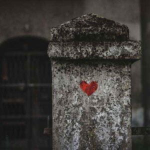Black Cemetery with Tombstones